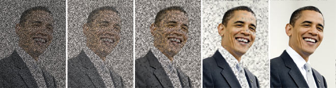 Fotos: Obama: Corbis; Simulación de imagen: Jarvis Haupt/Robert Nowak