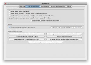 Preferencias - Ajustes Preestablecidos