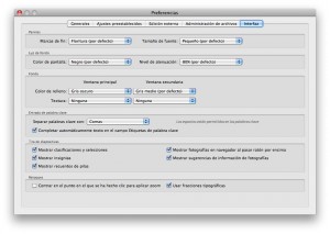Preferencias - Interfaz