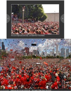 Comparativa entre fotografías del Chicago Sun-Times y el Chicago Tribune.